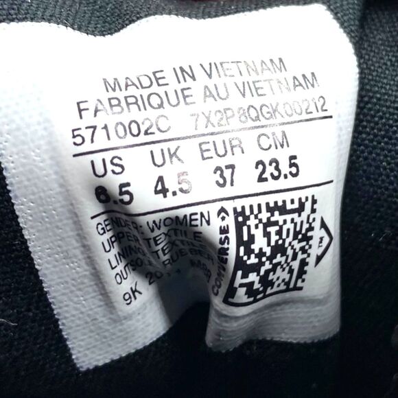 NWOB Converse Women's Gr82 Chuck Taylor All Star Boot Dark Soba Black 6.5 - Picture 10 of 10